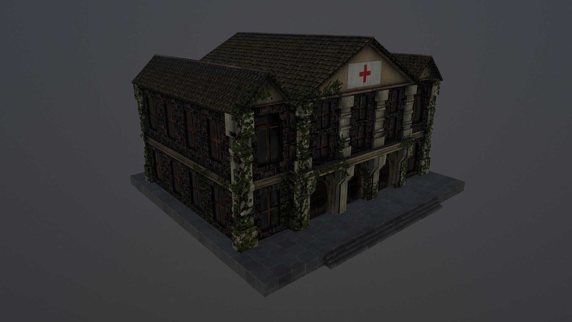  Medieval Hospital Low-poly 3D model_37