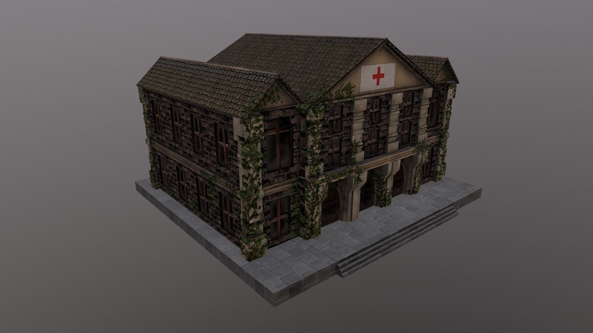  Medieval Hospital Low-poly 3D model_34