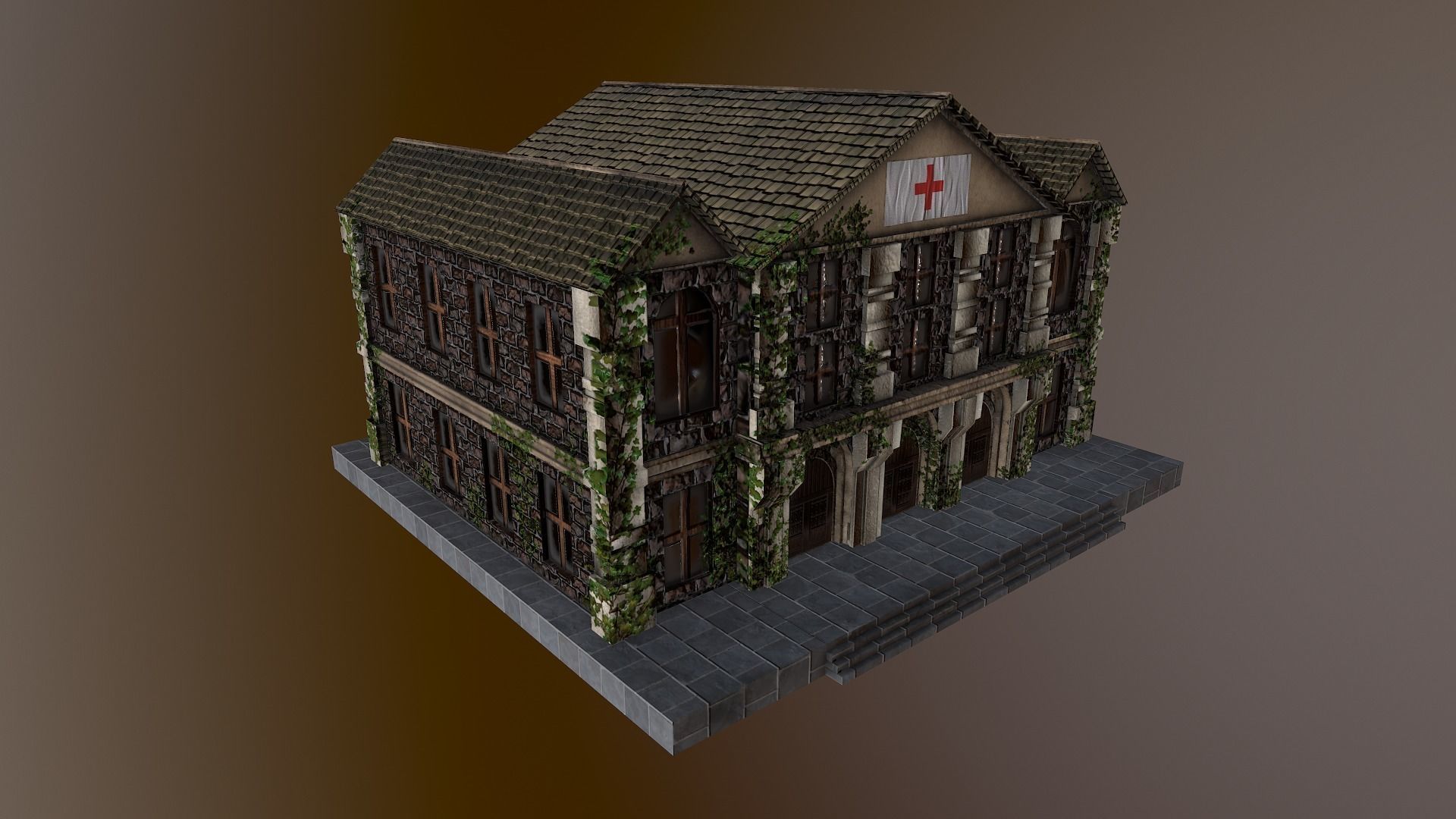  Medieval Hospital Low-poly 3D model_33