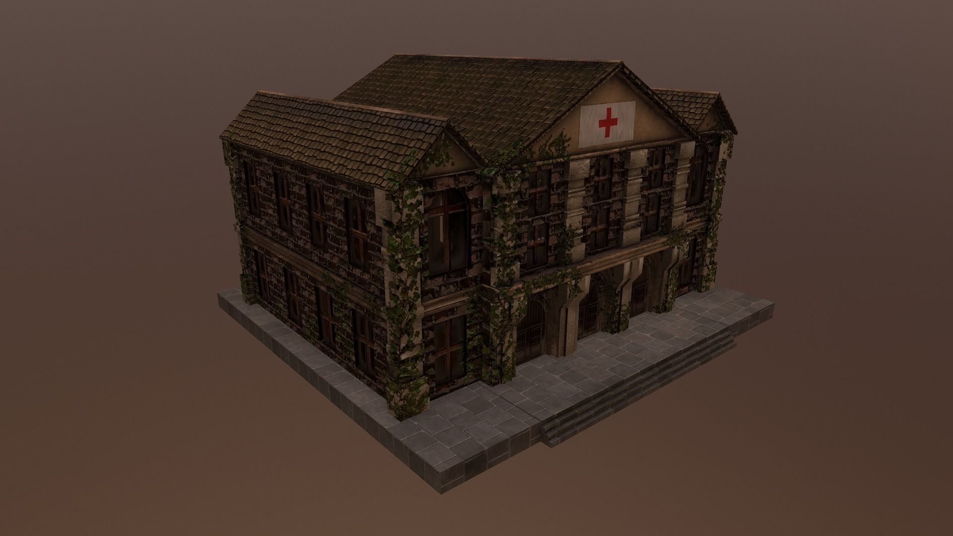  Medieval Hospital Low-poly 3D model_29
