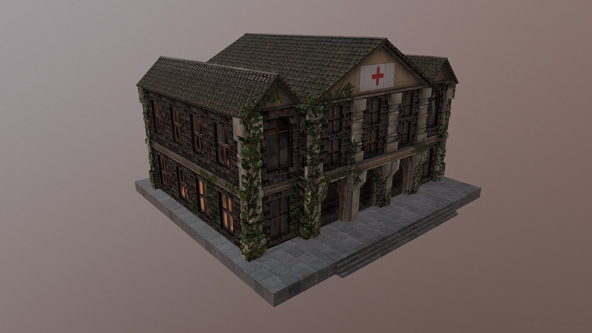  Medieval Hospital Low-poly 3D model_26