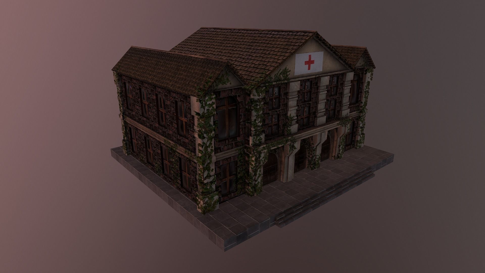  Medieval Hospital Low-poly 3D model_36