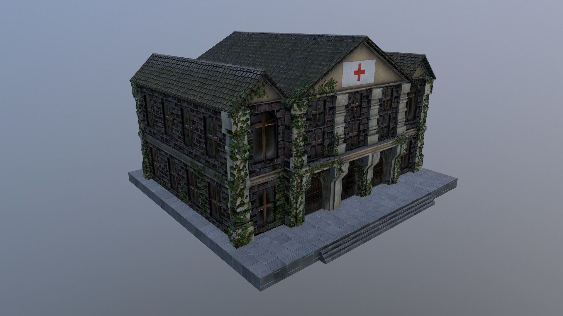  Medieval Hospital Low-poly 3D model_24