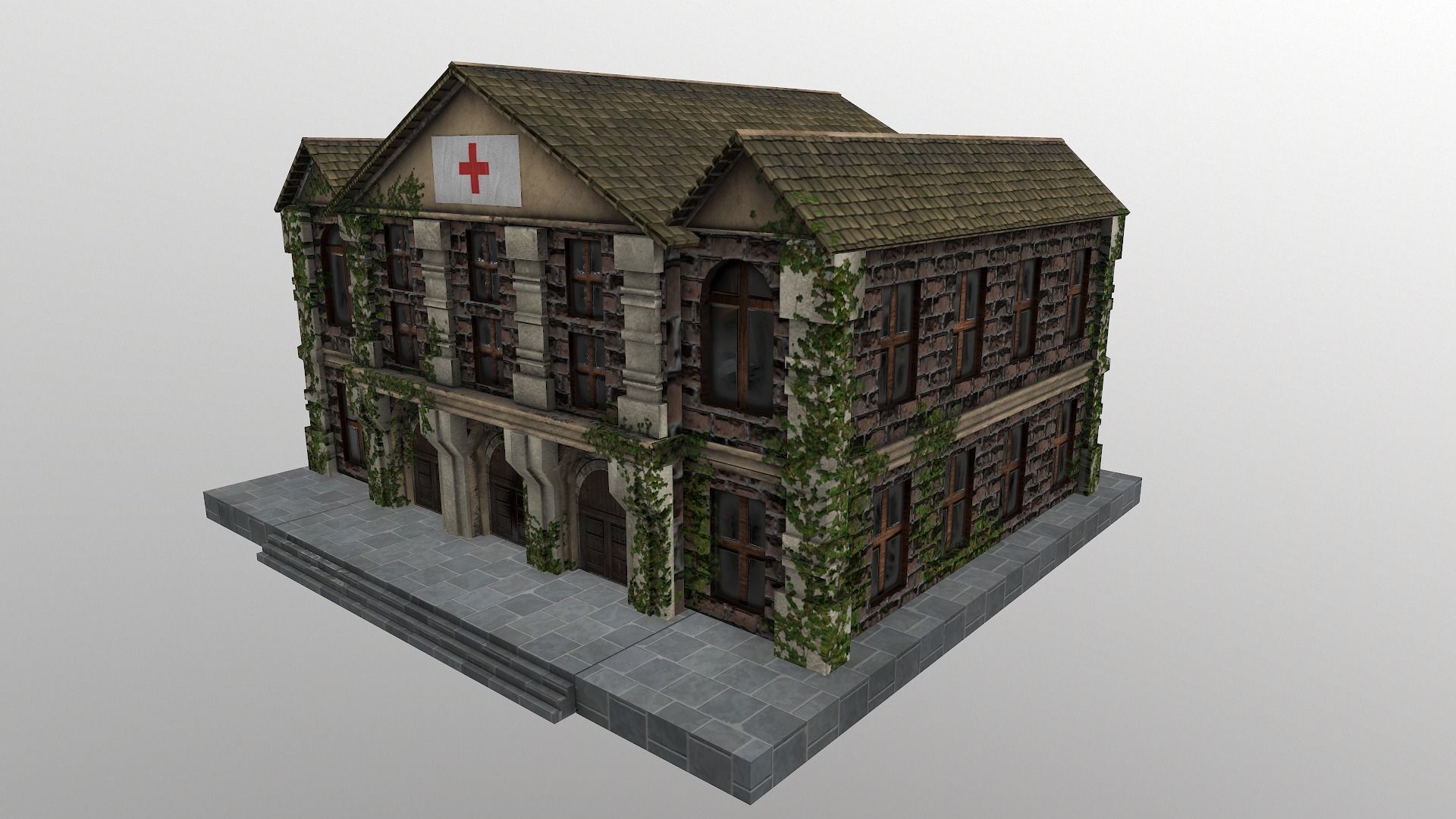  Medieval Hospital Low-poly 3D model_10
