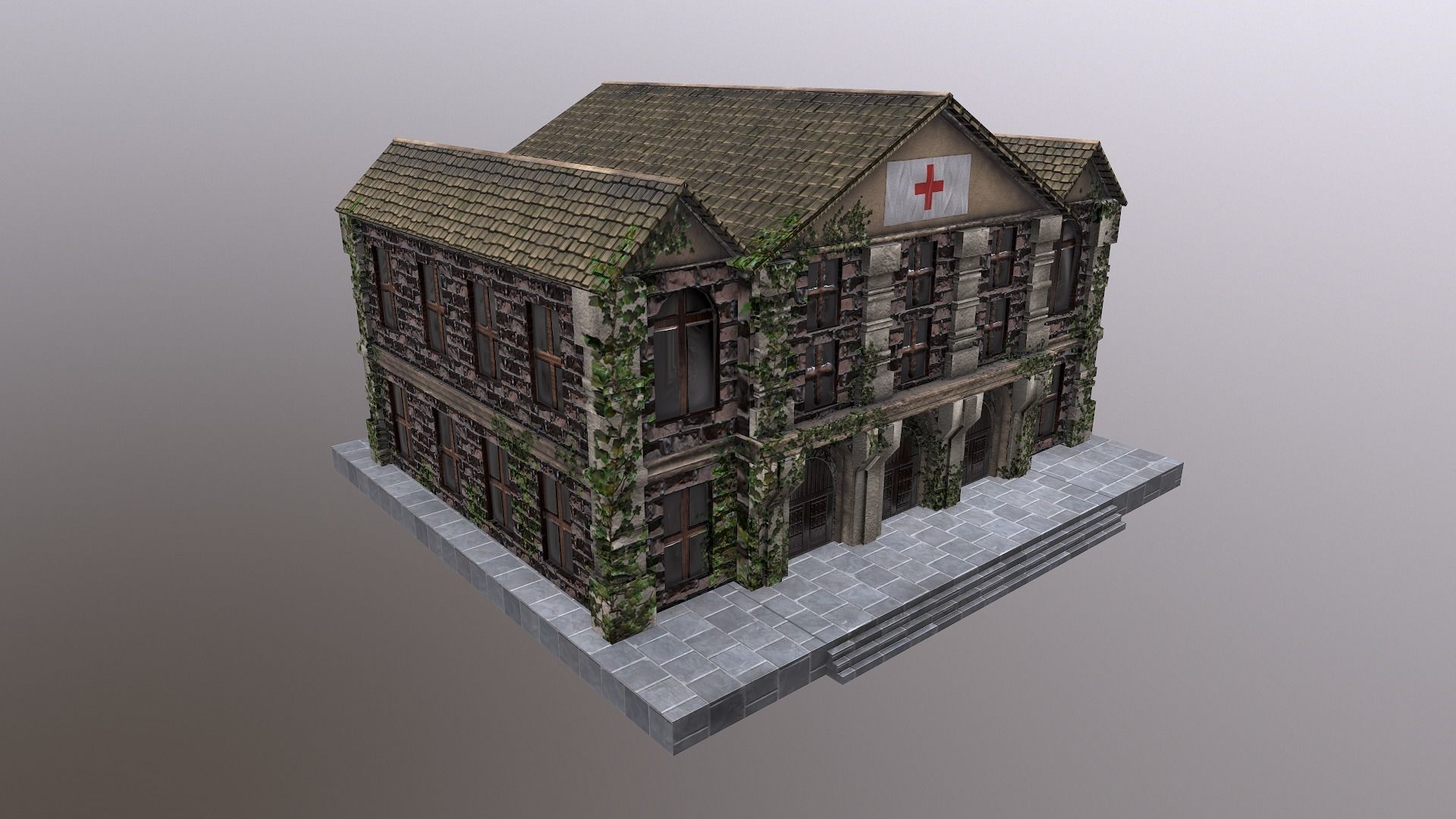  Medieval Hospital Low-poly 3D model_32
