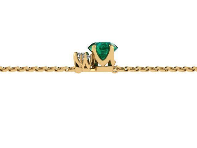 Three Stone Emerald Pendant  3D print model_1