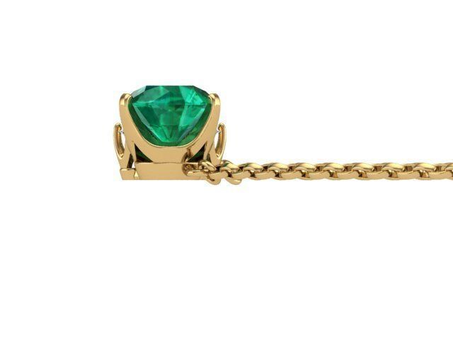 Three Stone Emerald Pendant  3D print model_5