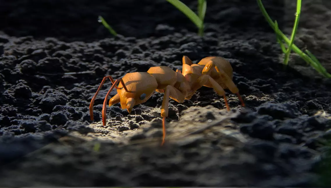 Animated walking ant lowpoly Free low-poly 3D model