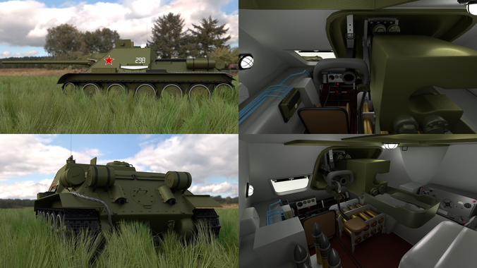 SU 100 with Interior HDRI