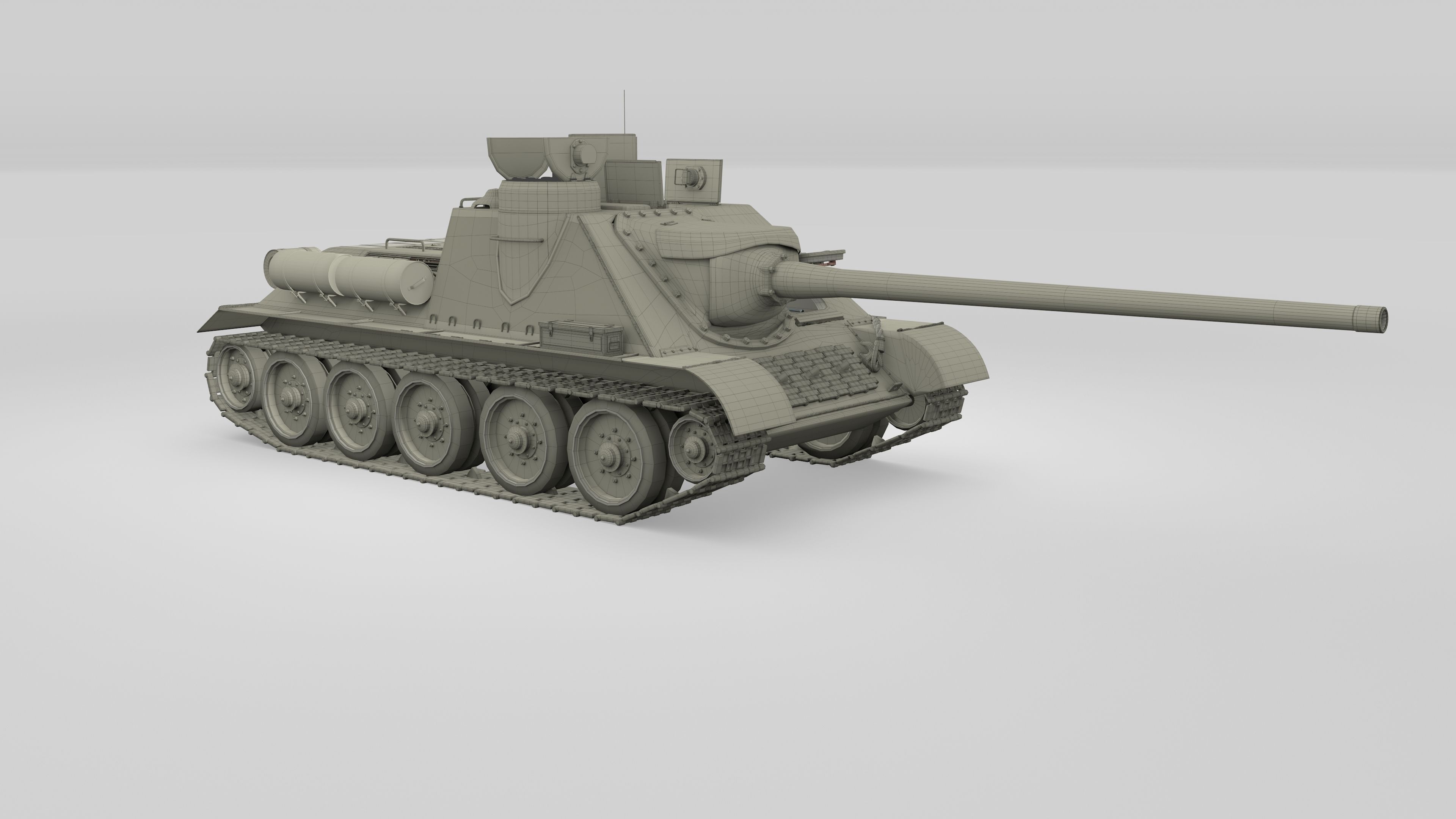 SU 100 with Interior 3D model_32