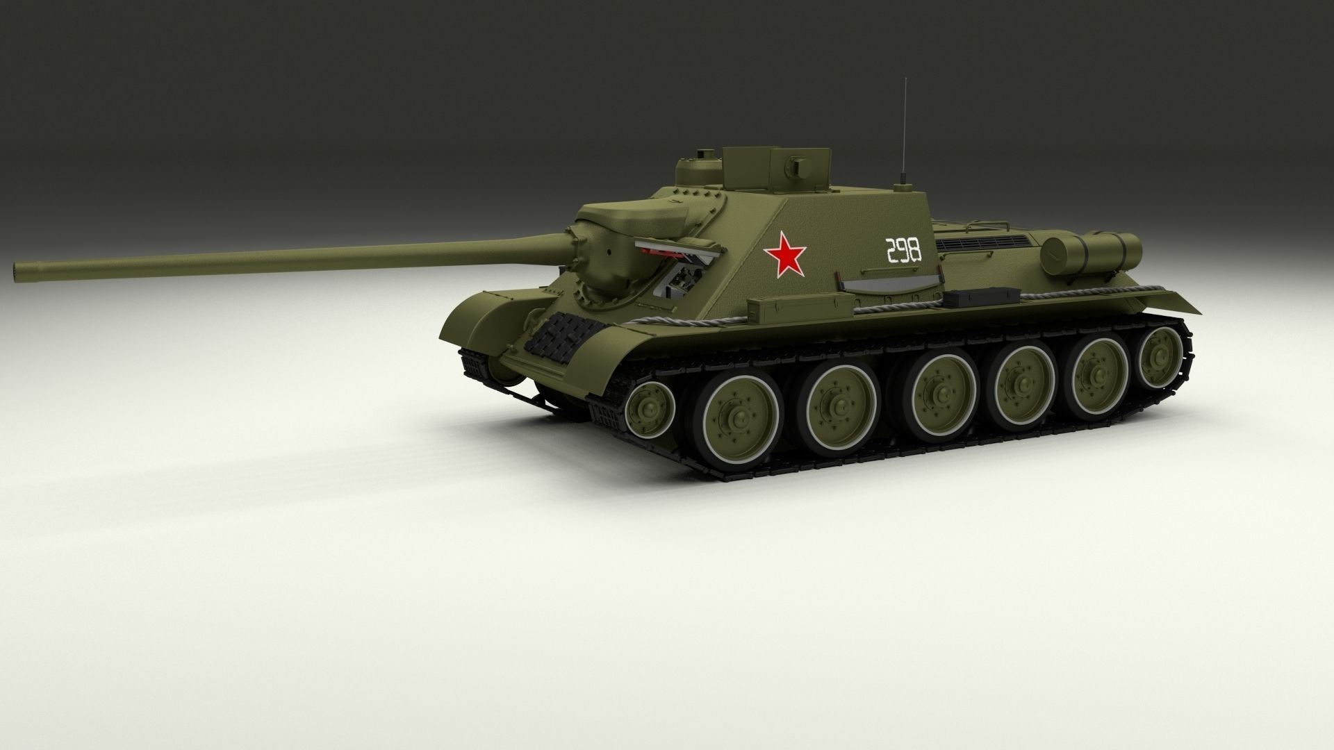 SU 100 with Interior 3D model_3