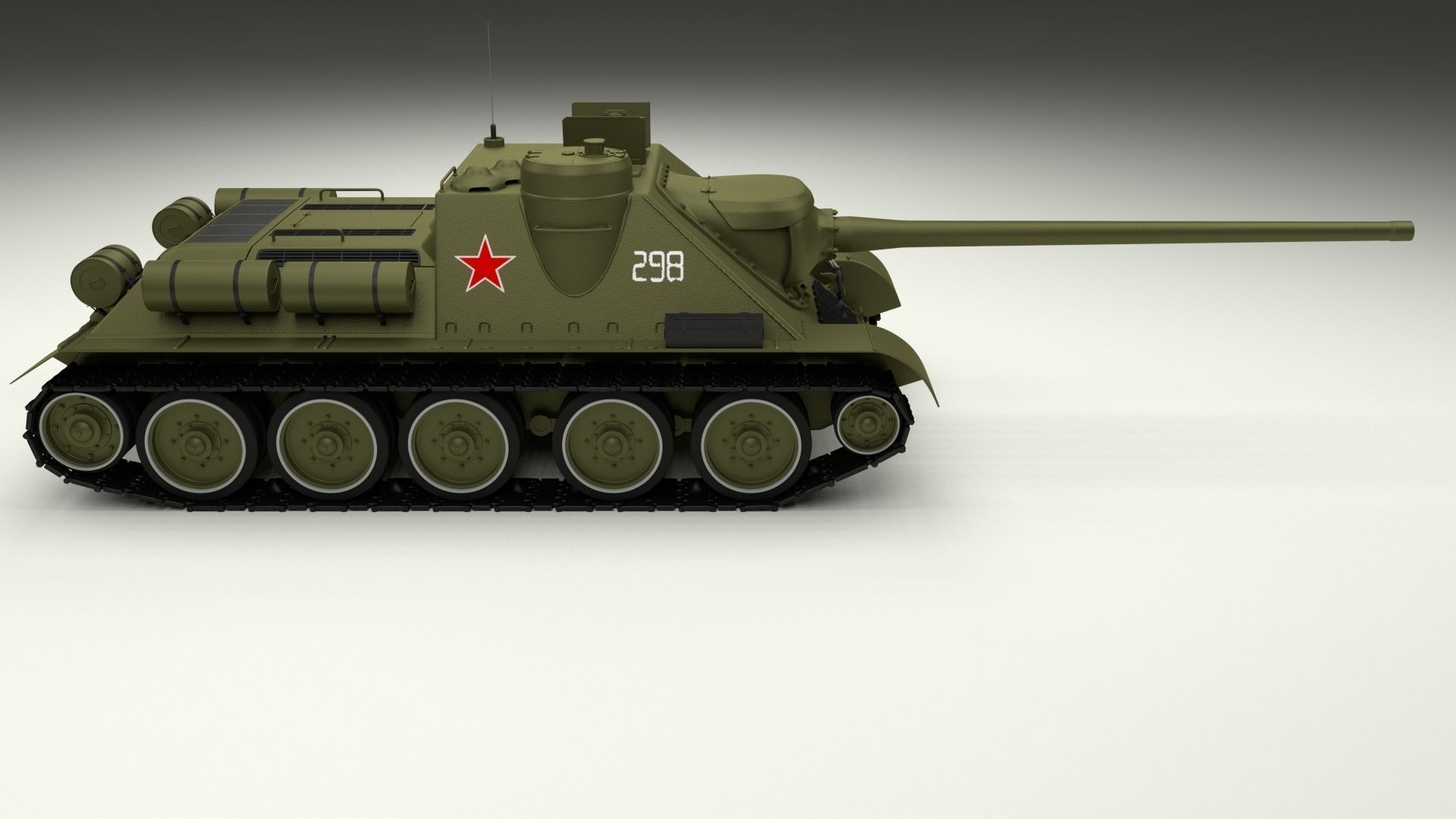 SU 100 with Interior 3D model_1