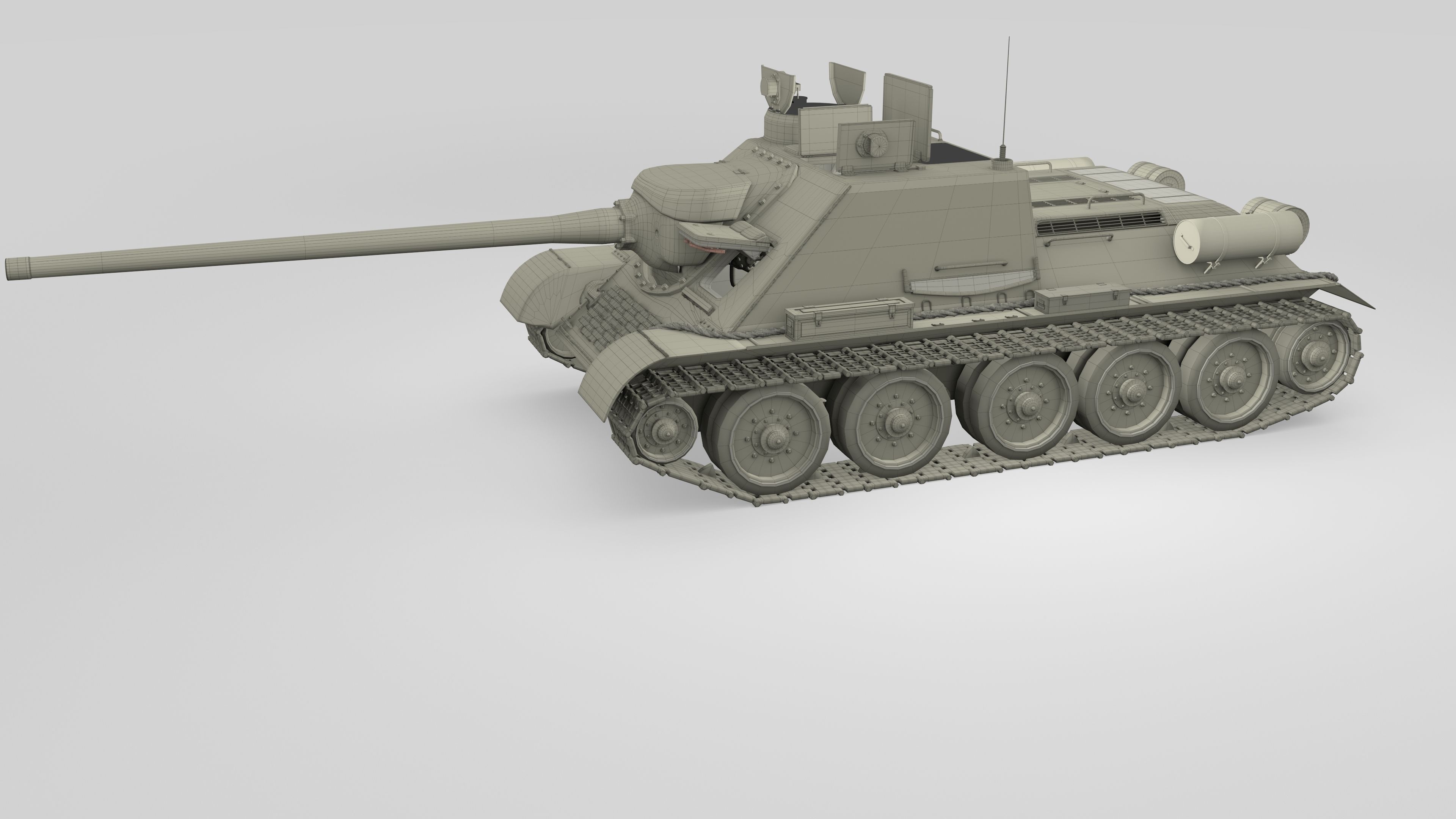 SU 100 with Interior 3D model_40