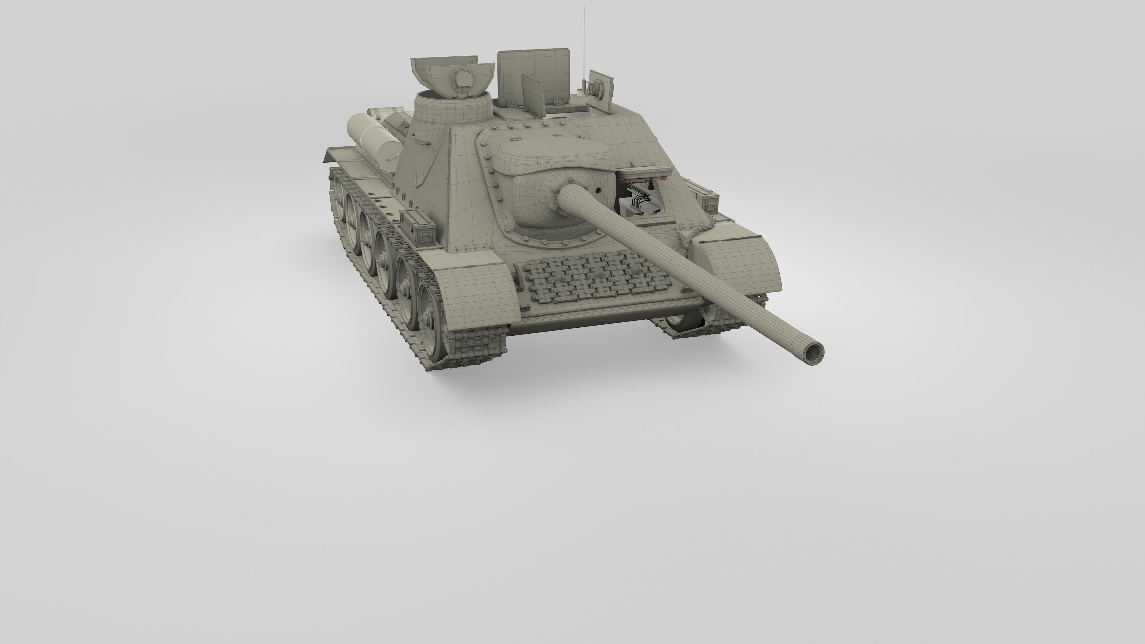 SU 100 with Interior 3D model_38