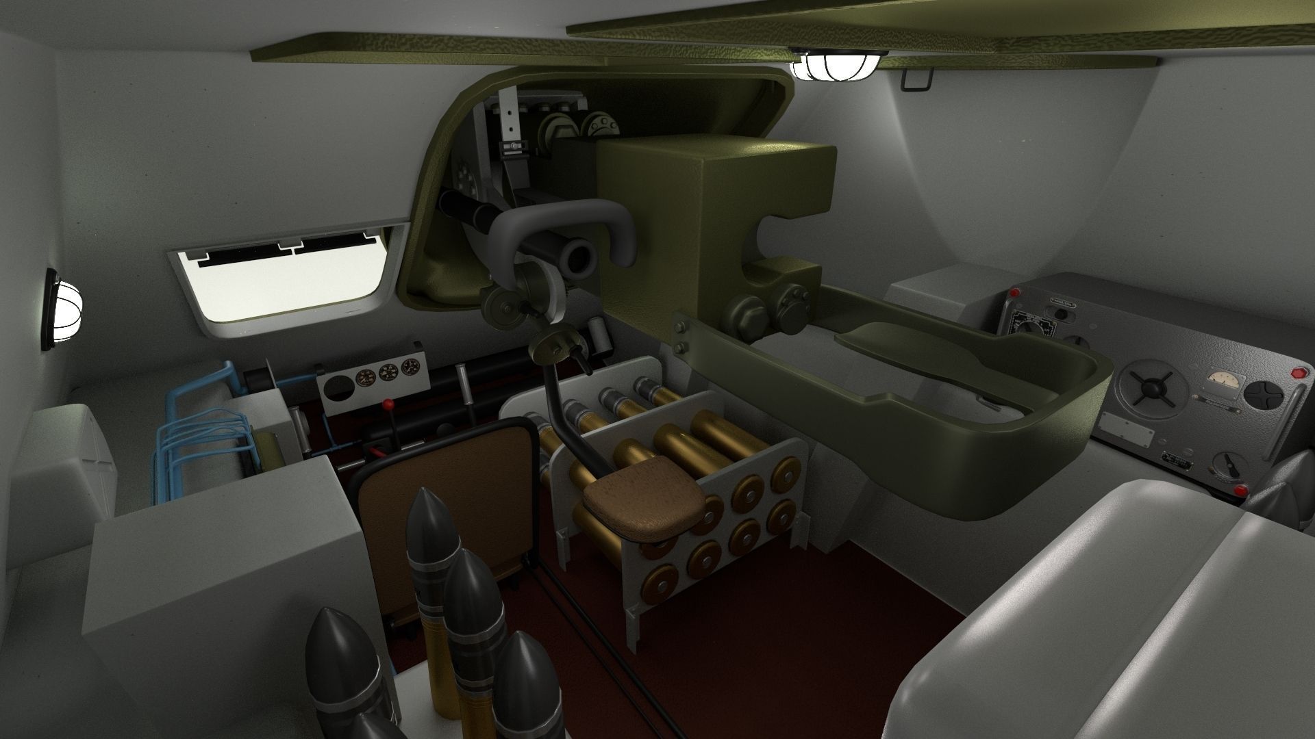SU 100 with Interior 3D model_13