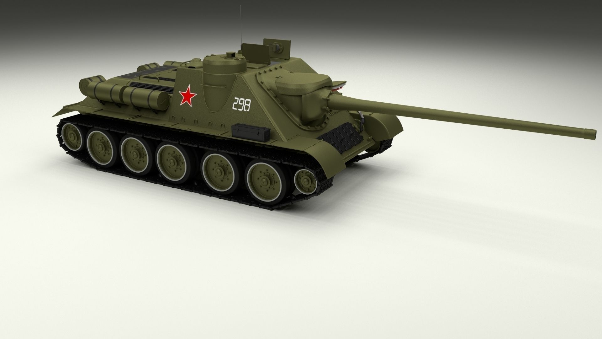 SU 100 with Interior 3D model_2