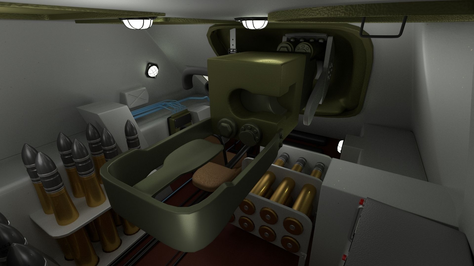 SU 100 with Interior 3D model_11