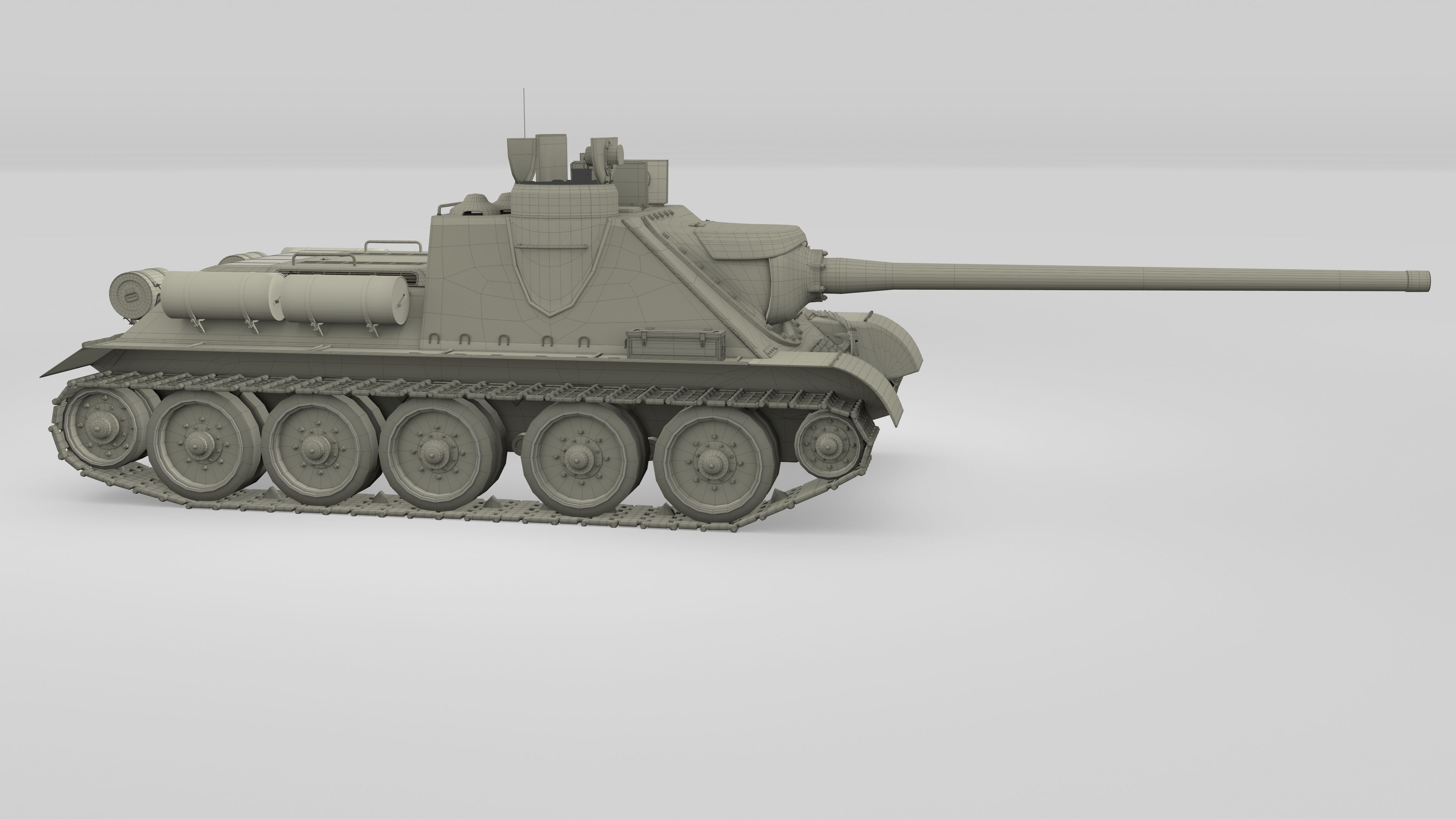 SU 100 with Interior 3D model_34