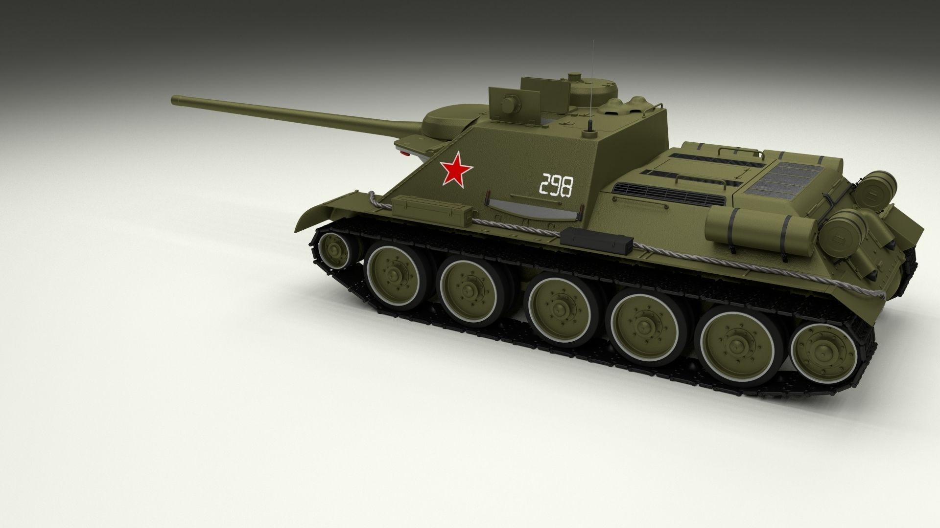 SU 100 with Interior 3D model_7