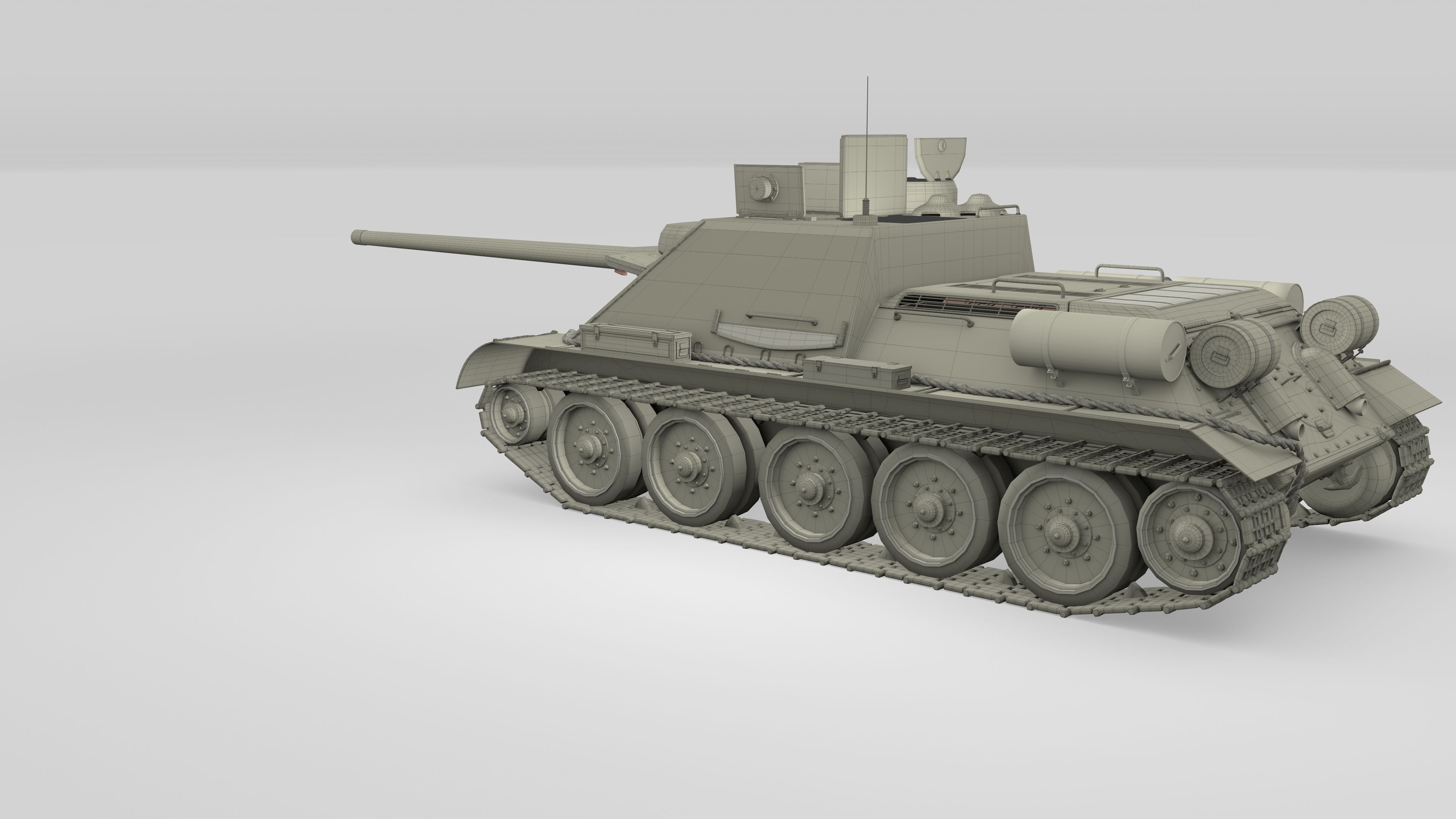 SU 100 with Interior 3D model_30