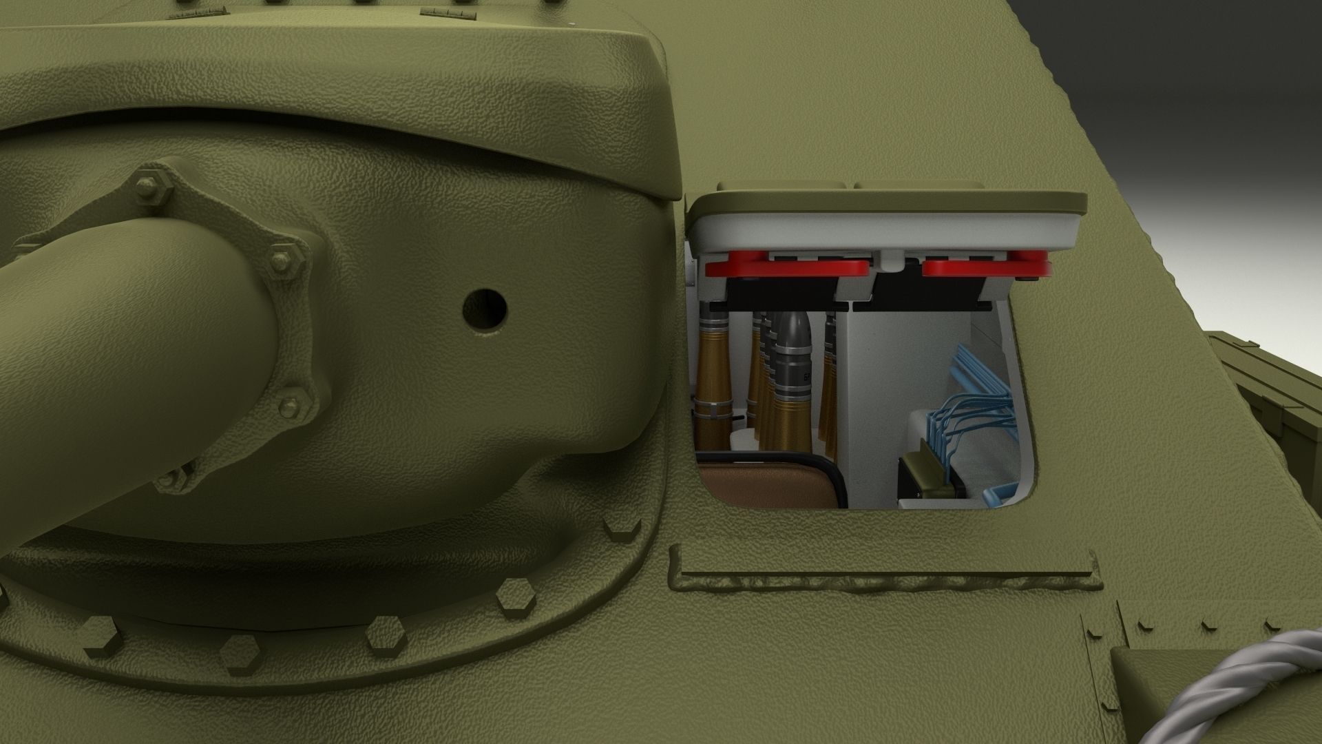 SU 100 with Interior 3D model_8