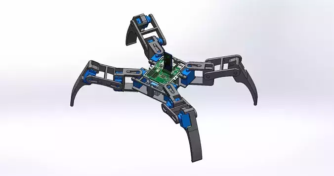 Four legged spider robot 3D print model