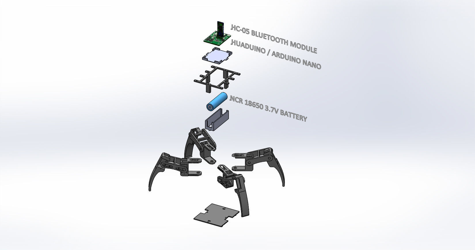 Four legged spider robot 3D print model_6