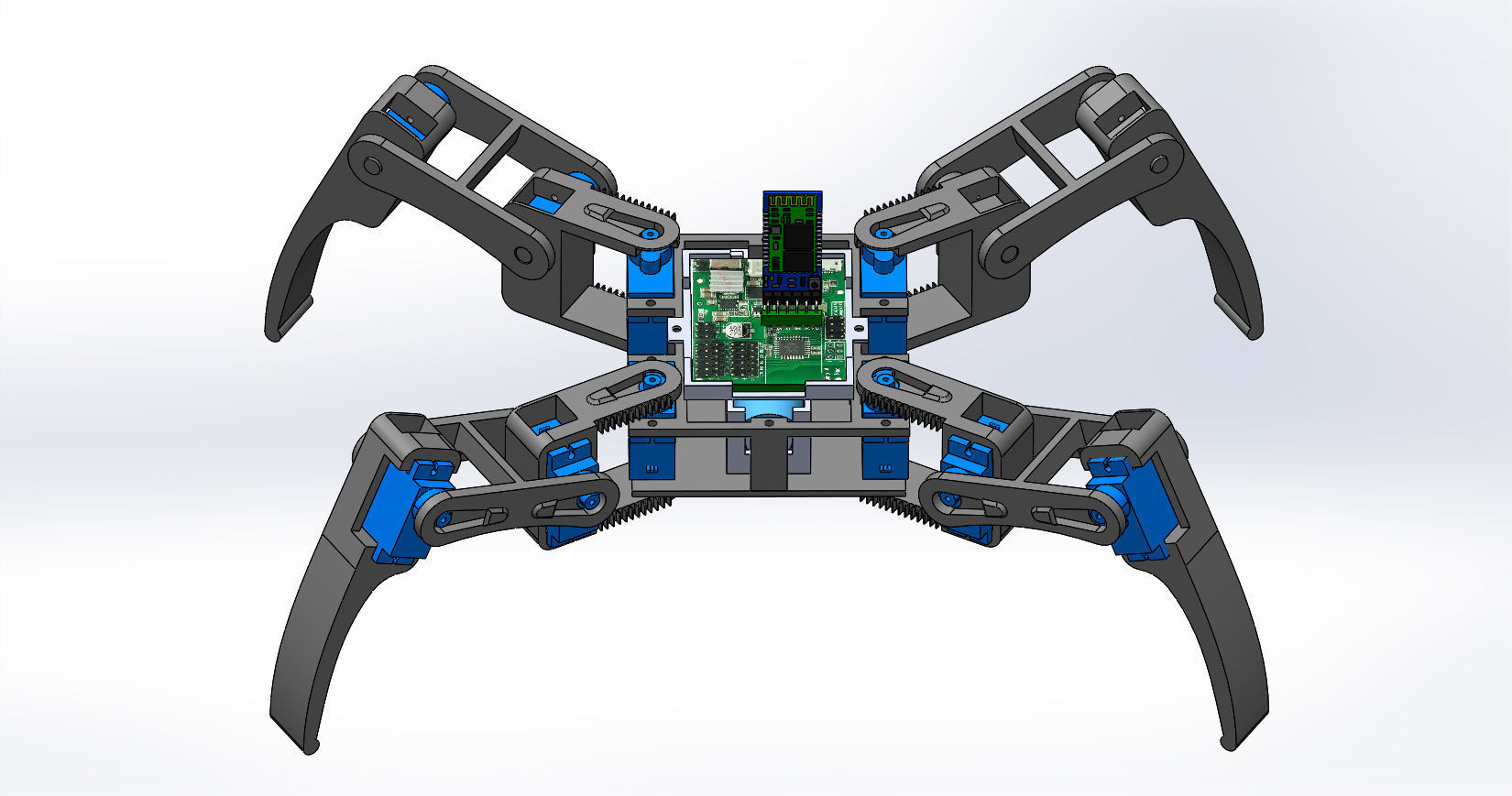 Four legged spider robot 3D print model_1