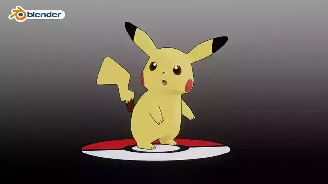 Pikachu Pokemon Low-poly 3D model