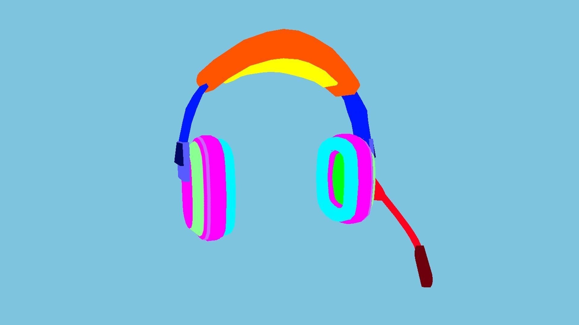 Headset 03 - Full Black - Character Fashion Design Low-poly 3D model_12