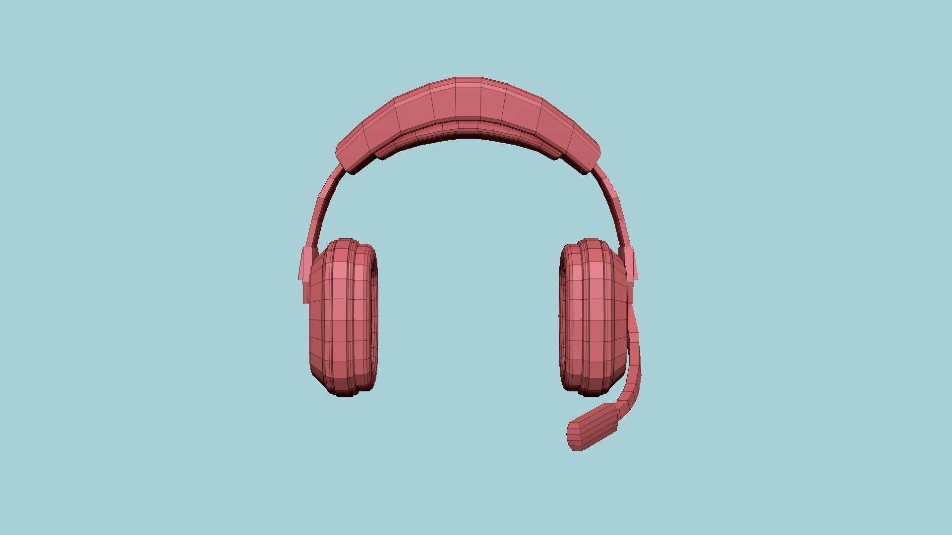 Headset 03 - Full Black - Character Fashion Design Low-poly 3D model_8