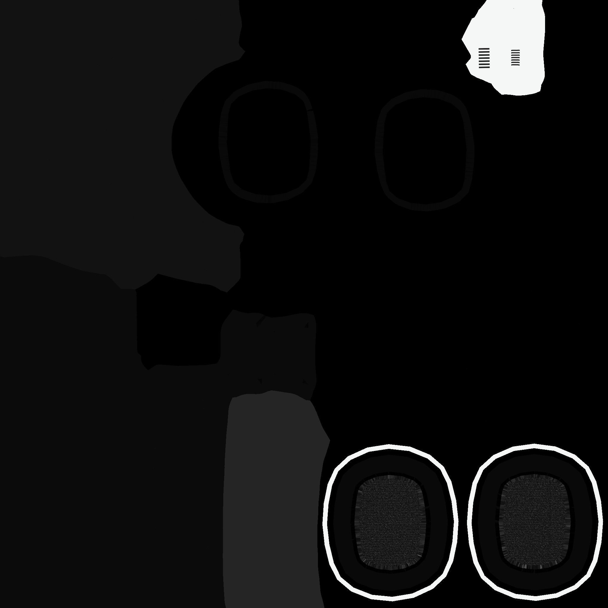 Headset 03 - Full Black - Character Fashion Design Low-poly 3D model_14