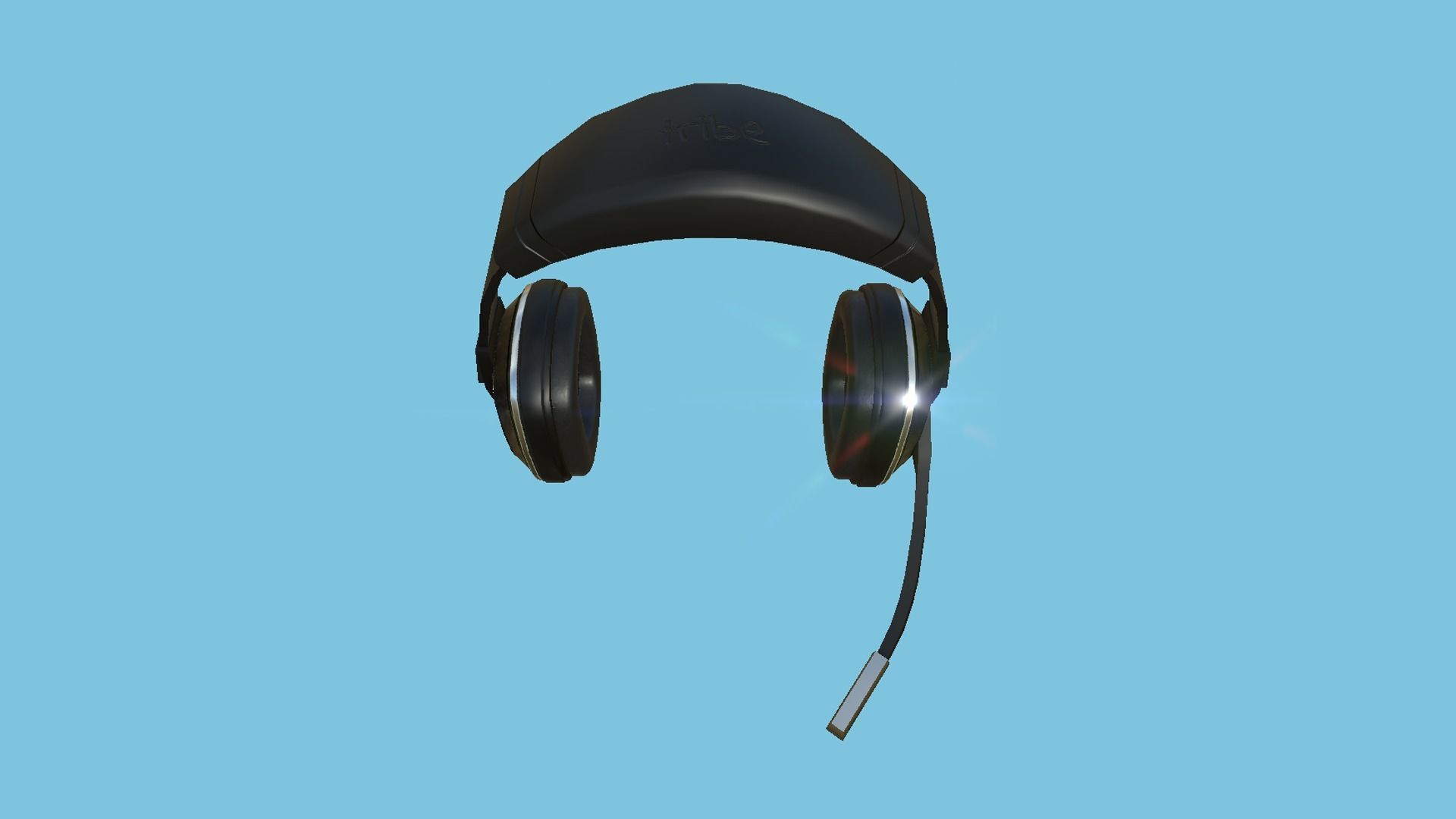 Headset 03 - Full Black - Character Fashion Design Low-poly 3D model_3