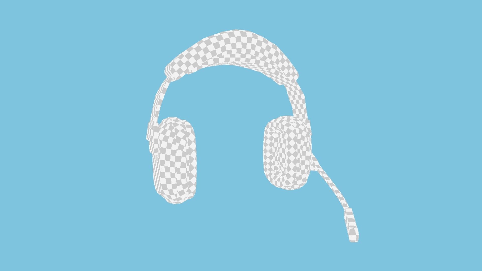 Headset 03 - Full Black - Character Fashion Design Low-poly 3D model_13