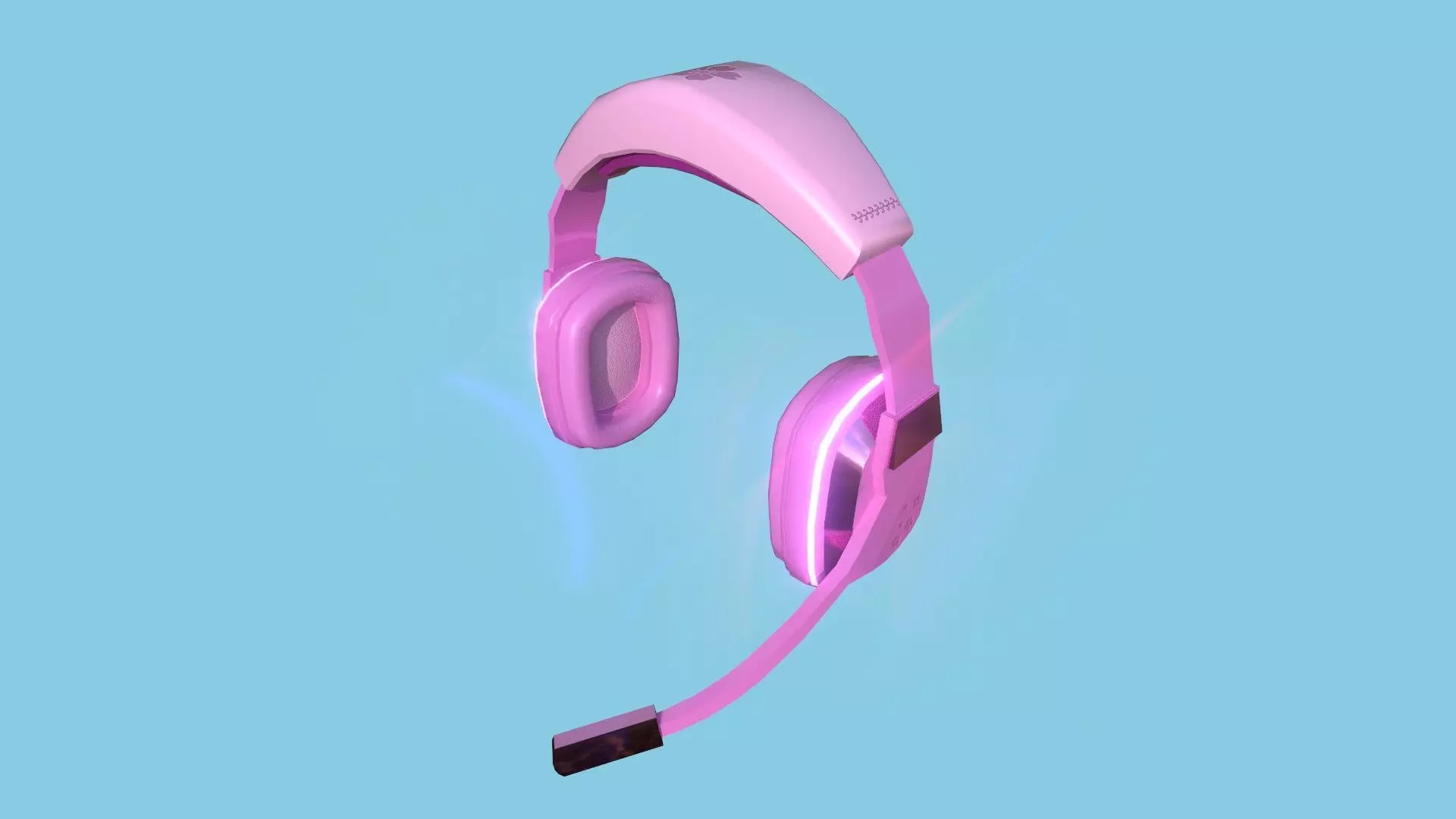 Headset 04 - Pink Girl - Character Fashion Design Low-poly 3D model_0