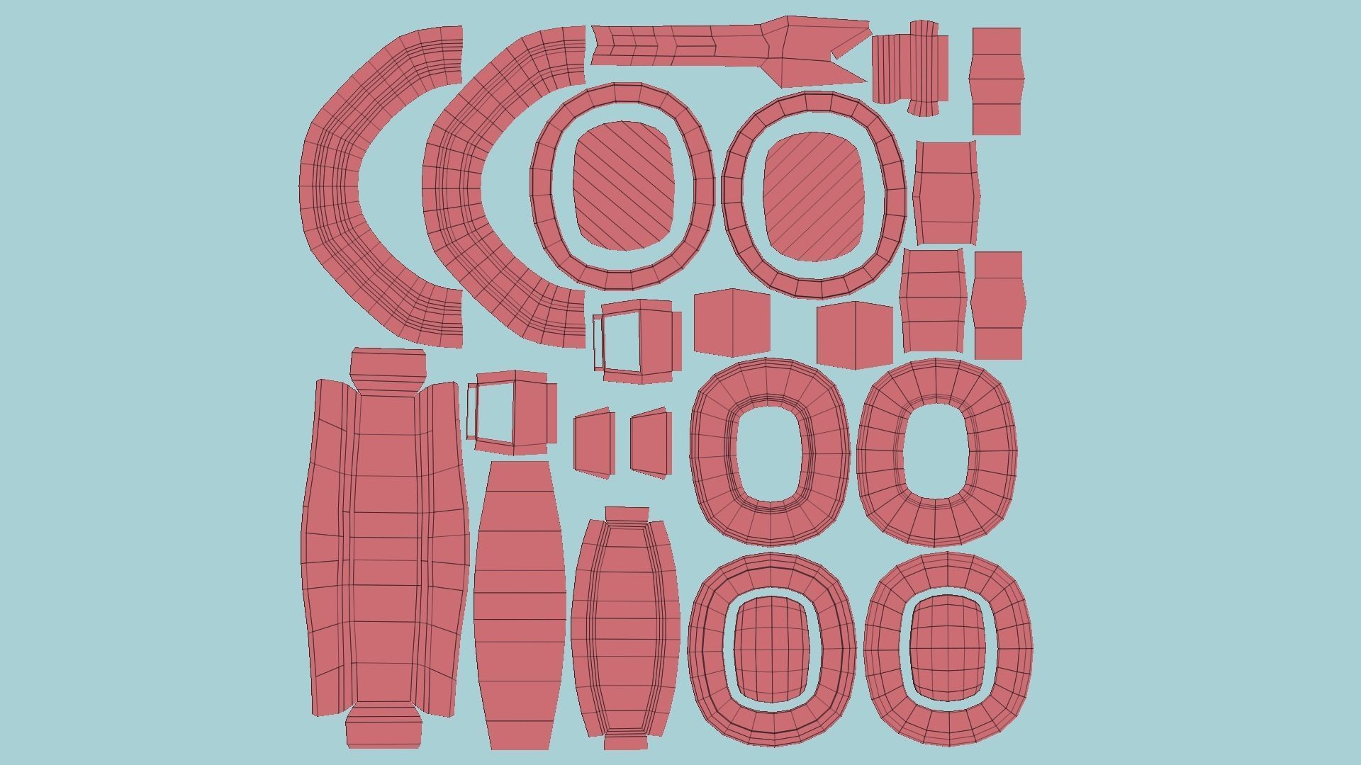 Headset 04 - Pink Girl - Character Fashion Design Low-poly 3D model_6