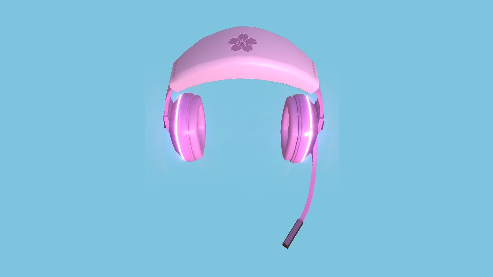 Headset 04 - Pink Girl - Character Fashion Design Low-poly 3D model_2