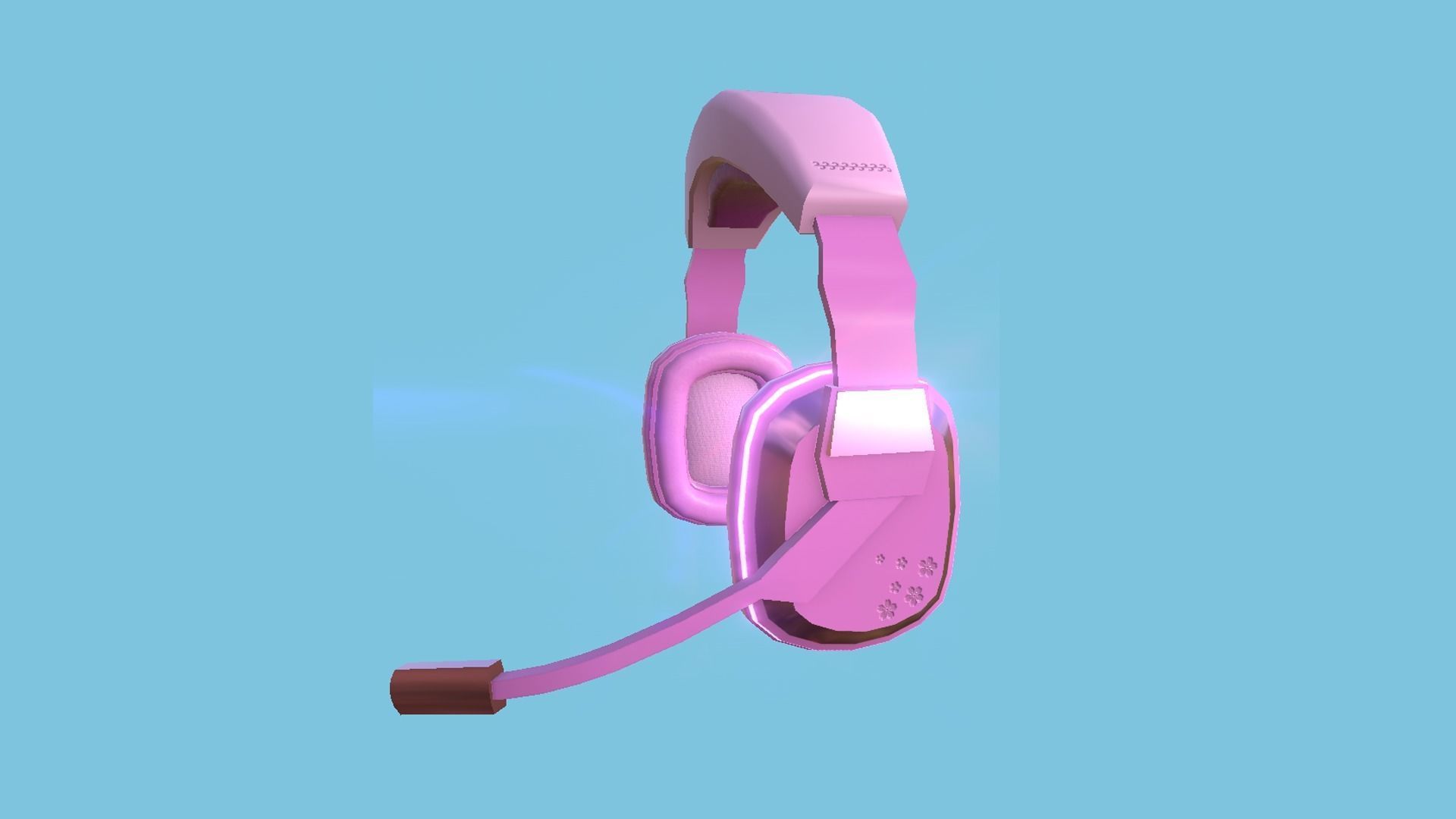 Headset 04 - Pink Girl - Character Fashion Design Low-poly 3D model_4