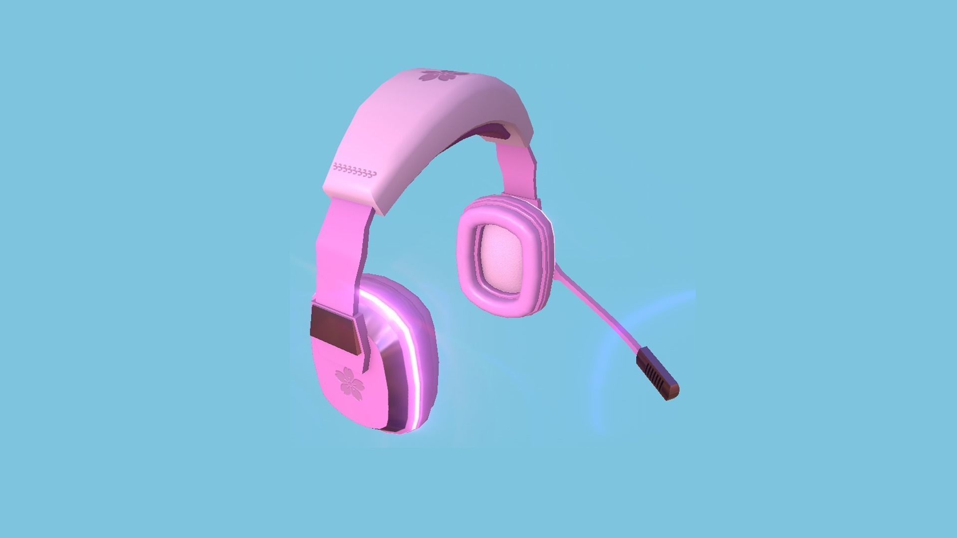 Headset 04 - Pink Girl - Character Fashion Design Low-poly 3D model_1