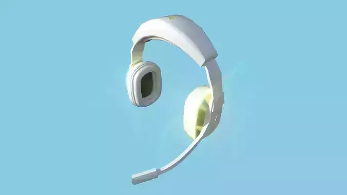 Headset 06 - Gold White - Character Fashion Design Low-poly 3D model