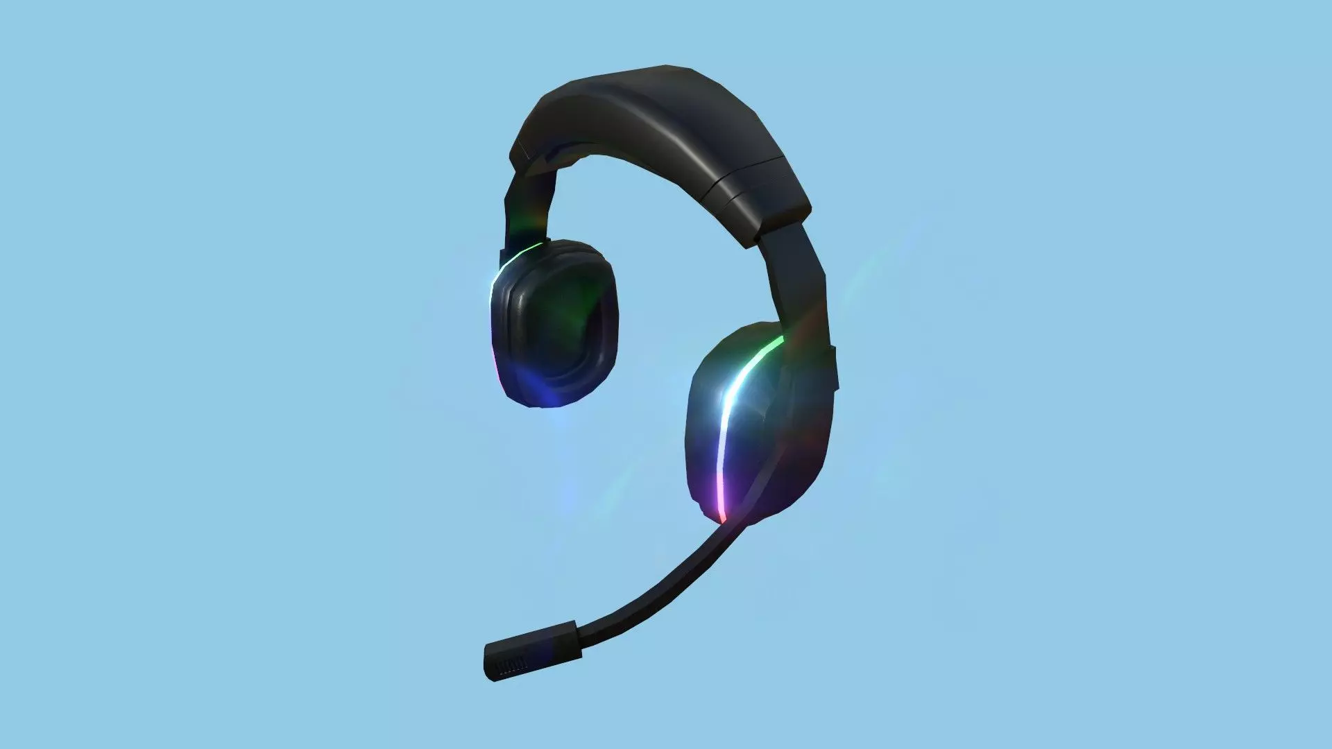 Headset 07 - RGB Black - Character Fashion Design Low-poly 3D model