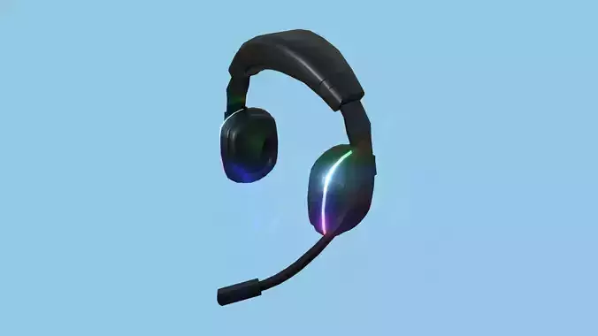 Headset 07 - RGB Black - Character Fashion Design Low-poly 3D model