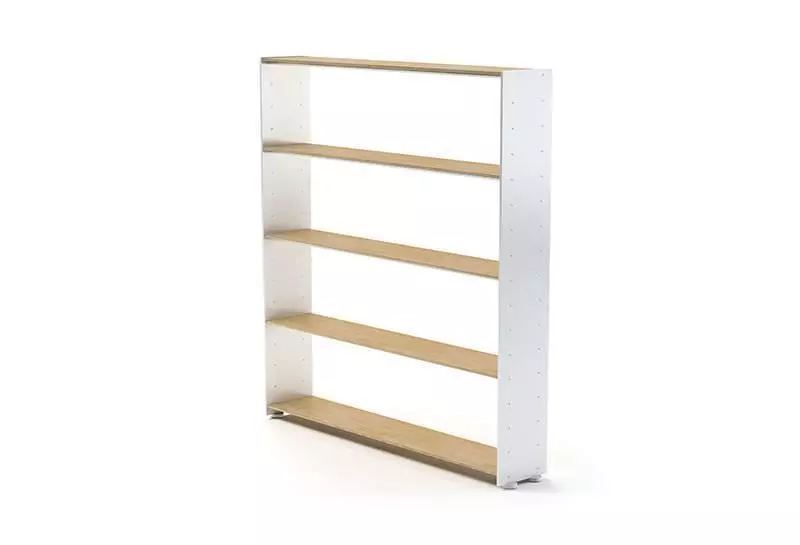 Basic White Bookshelf 3D model_0