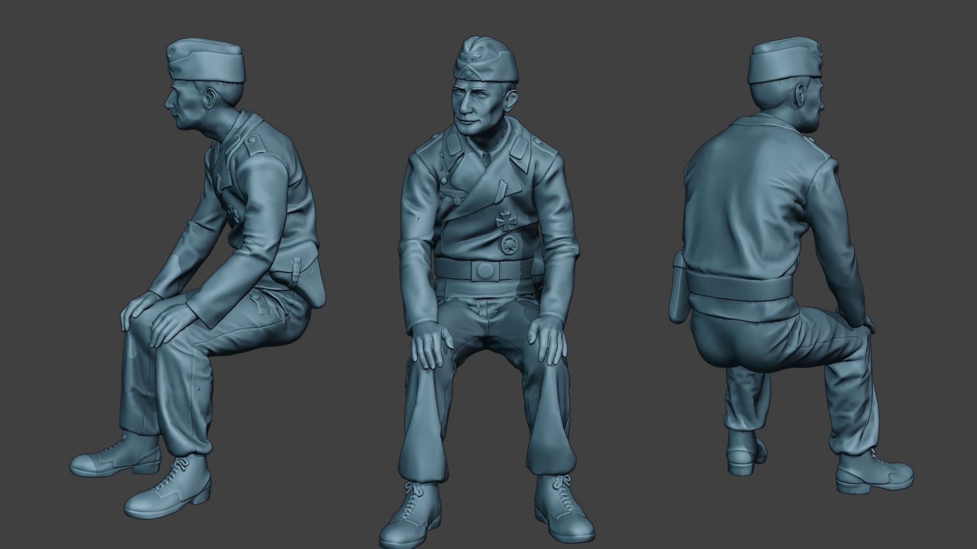 German Tank Crew ww2 GTC1 Pack 1 3D Model Collection_28