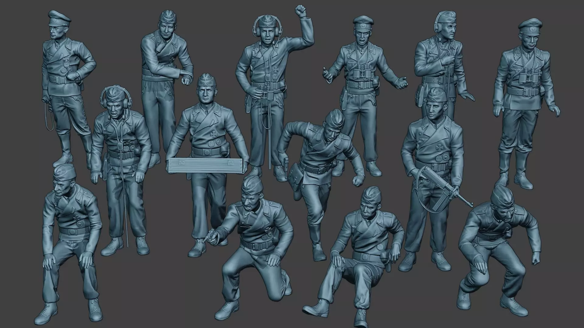 German Tank Crew ww2 GTC1 Pack 1 3D Model Collection_0