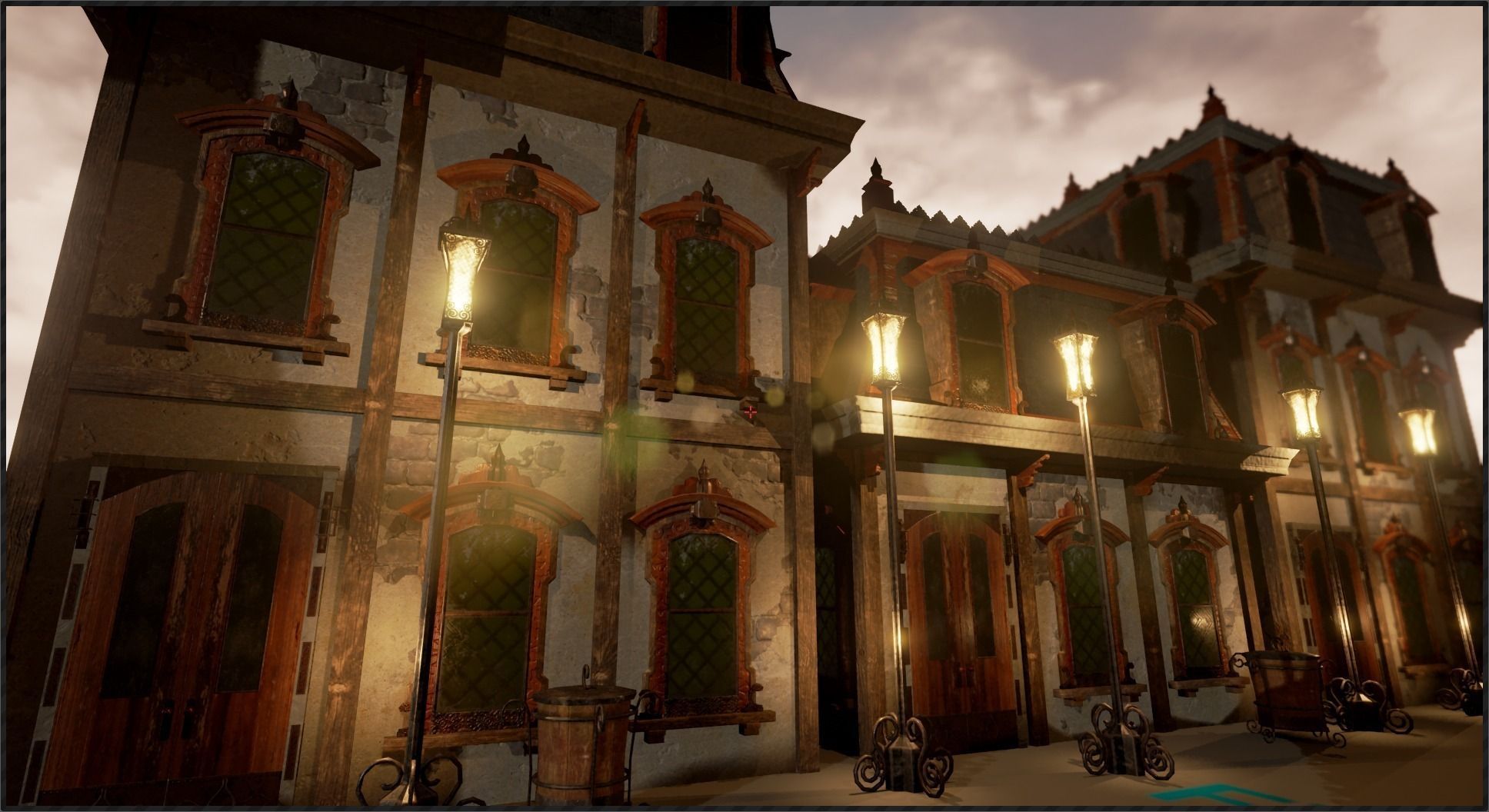 Victorian style house Low-poly 3D model_0