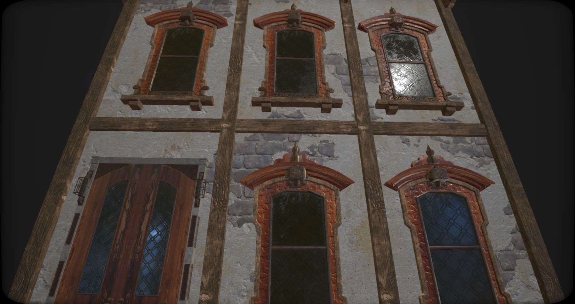 Victorian style house Low-poly 3D model_6