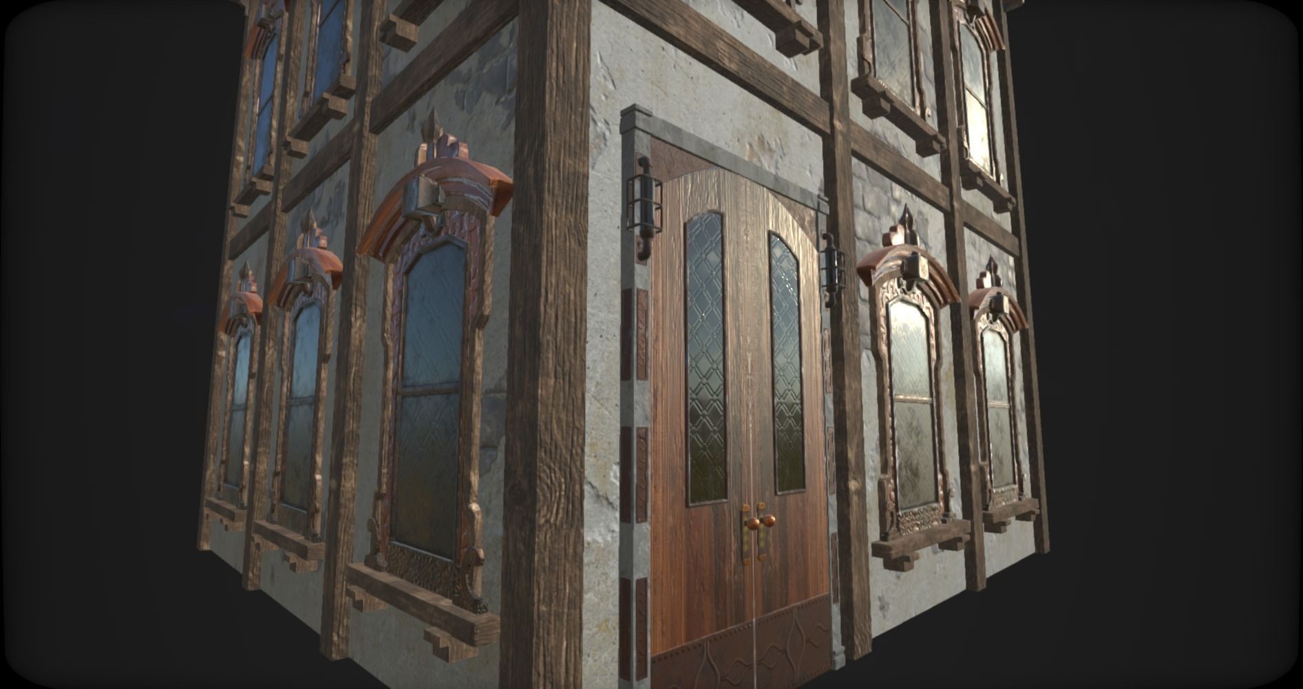 Victorian style house Low-poly 3D model_4