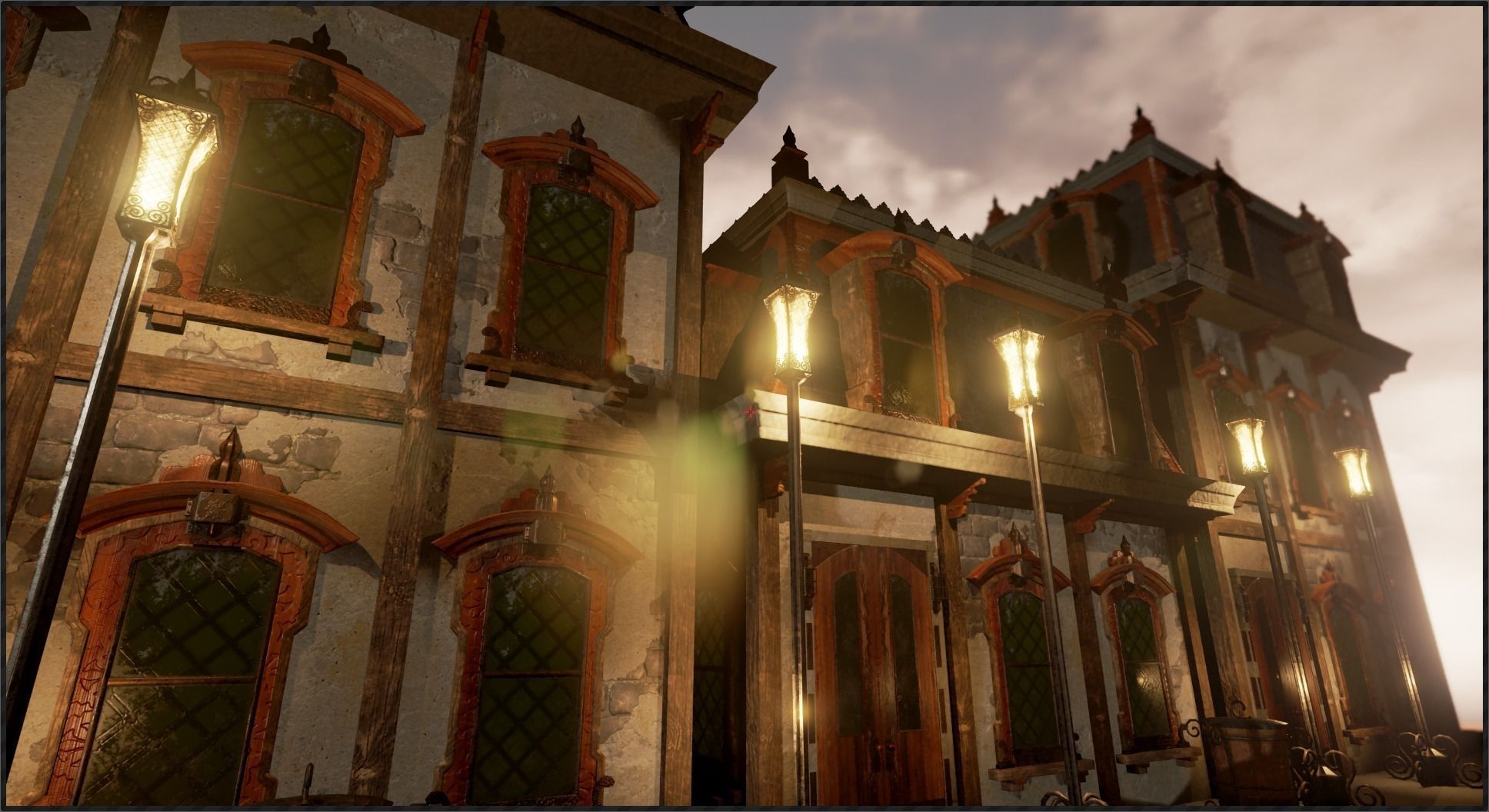 Victorian style house Low-poly 3D model_10