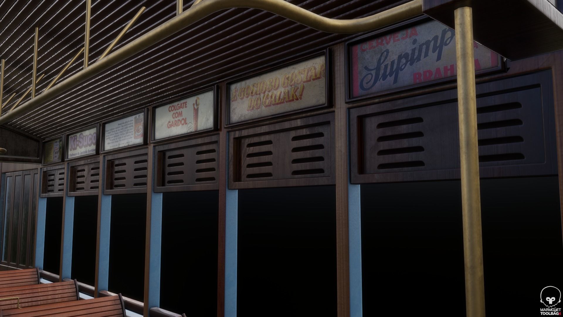 Vintage Tram  Low-poly 3D model_8